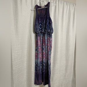 Colorful womens maxi dress with straps